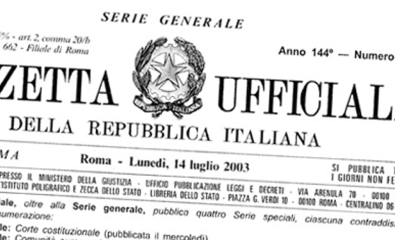 immagine della gazzetta ufficiale