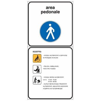 Cartello area pedonale