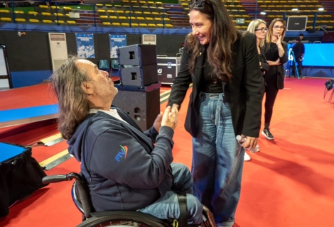 Il Ministro per le Disabilità durante un momento dell’iniziativa finale del progetto “Velando”