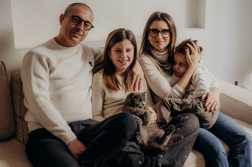 Cece con i genitori e la sorella Teresa